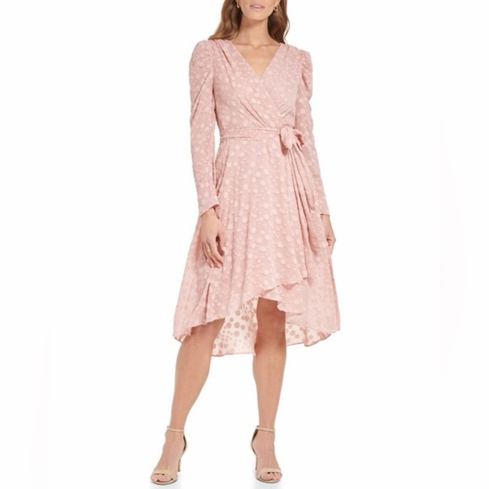 Tommy Hilfiger Clip-Dot Chiffon Midi Dress Size 8